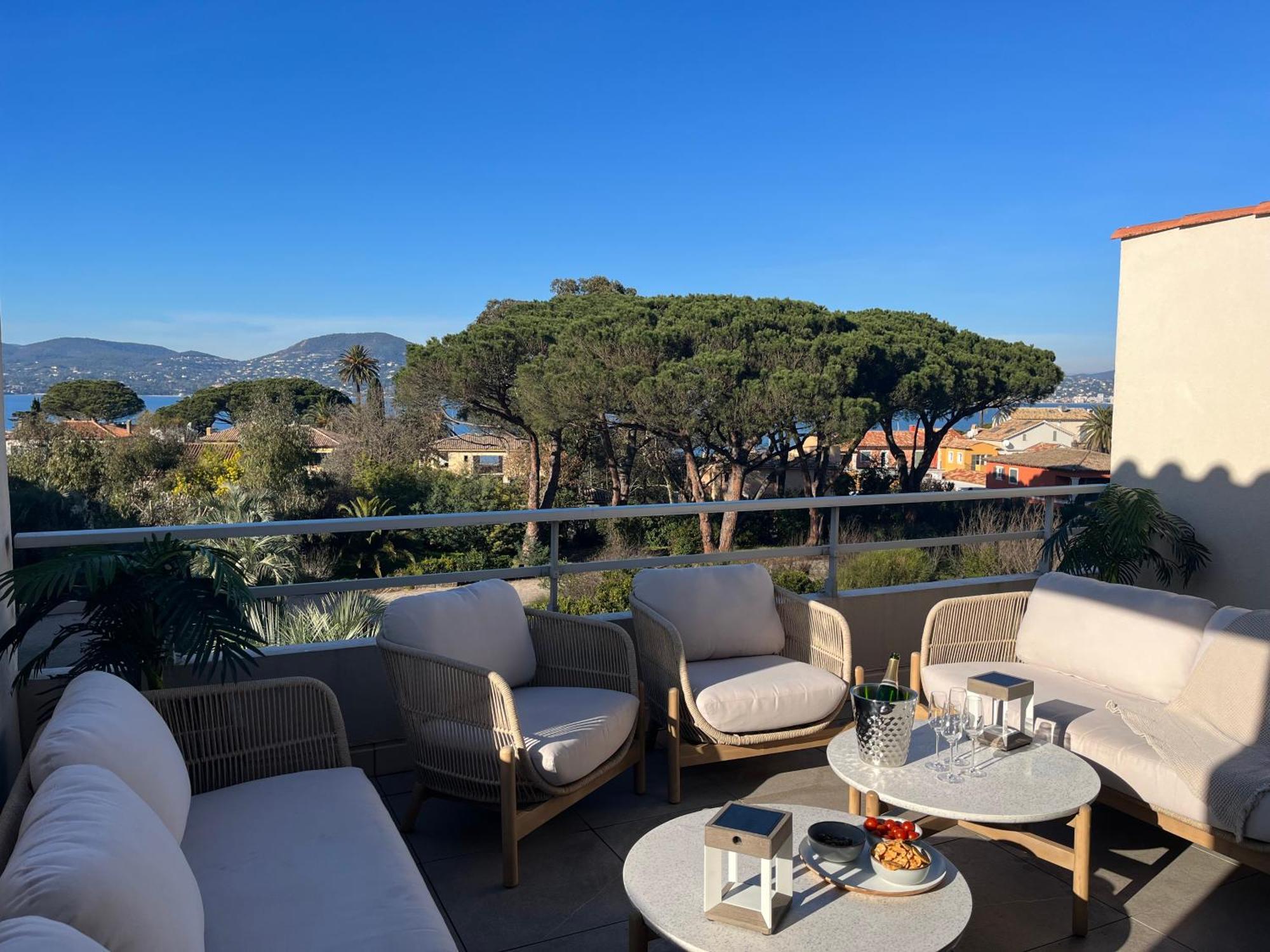 Terrasse Vue Mer - Appartement 6 Pers, 3 Chambres Et Parking A St Tropez Saint-Tropez Zewnętrze zdjęcie